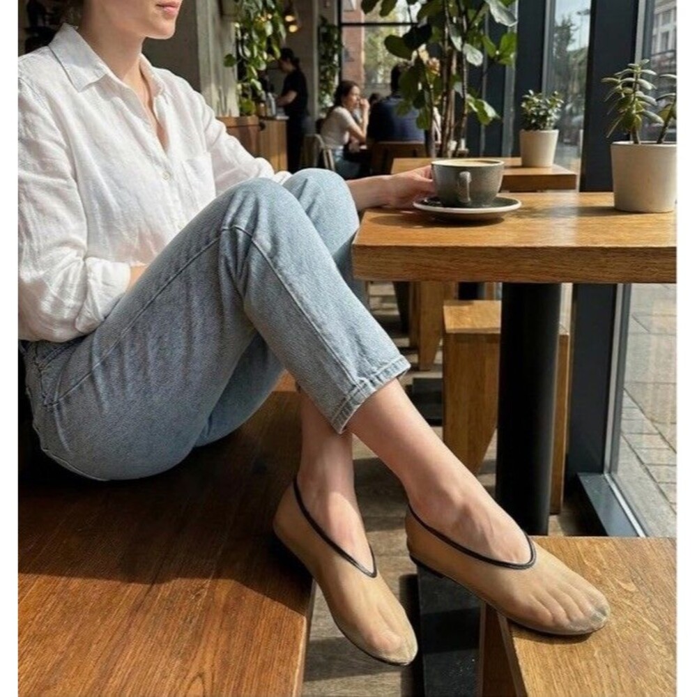 Mesh Ballet Flats for Women Round Toe Slip On Ballerina Mary Jane Shoes Size 8.5 - Picture 7 of 10